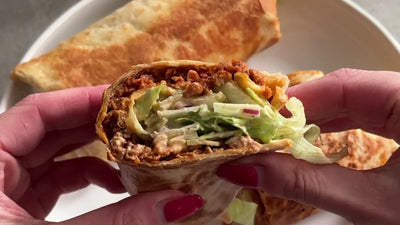 Vegane Cheeseburger Wraps mit Veggie Hack